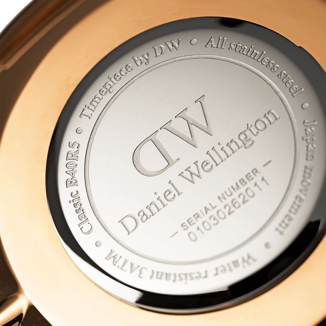 40mm Classic St Mawes Leather Watch in Rose Gold