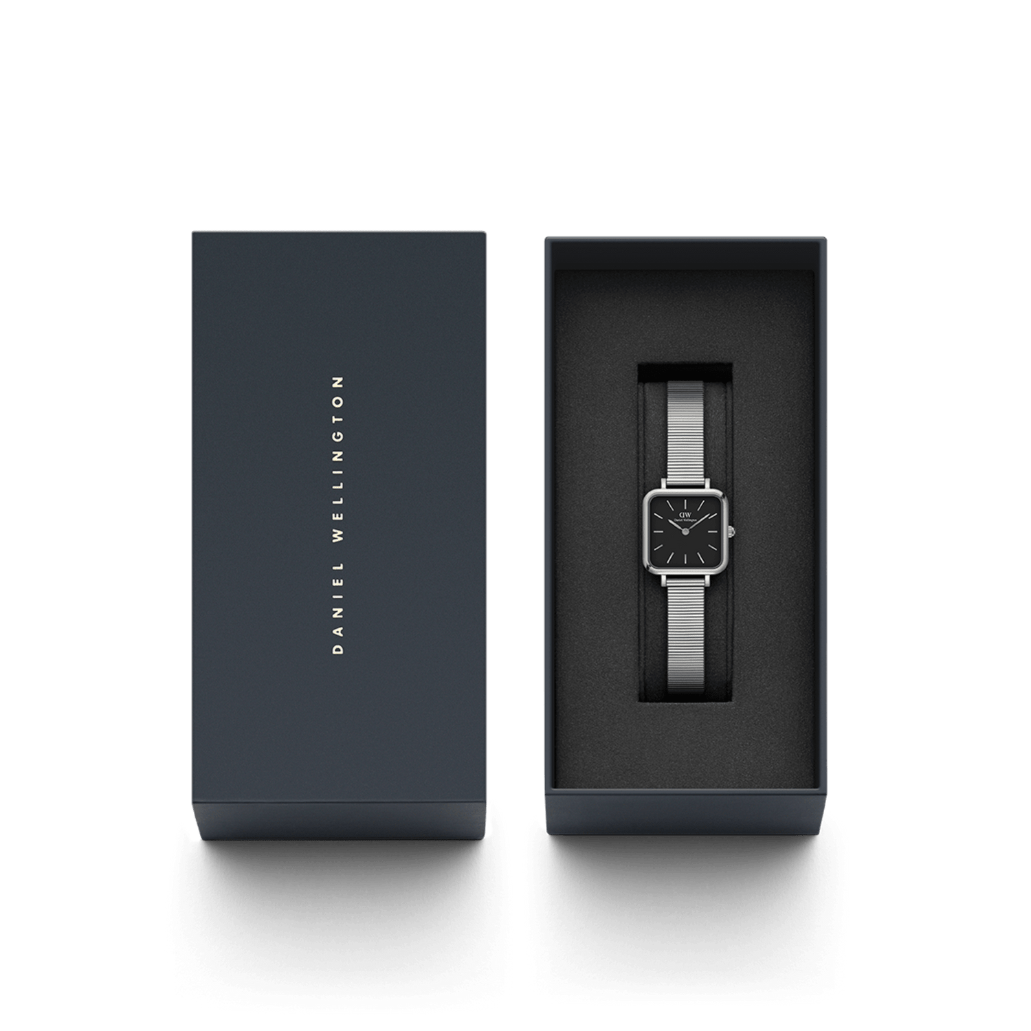 Quadro Studio - Womens square watch - Black & Silver | DW Quadro Studio - Womens square watch - Black & Silver | DW