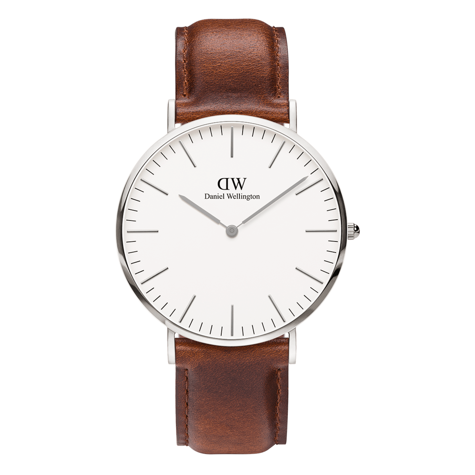 St Mawes Men s watch in silver with leather strap DW