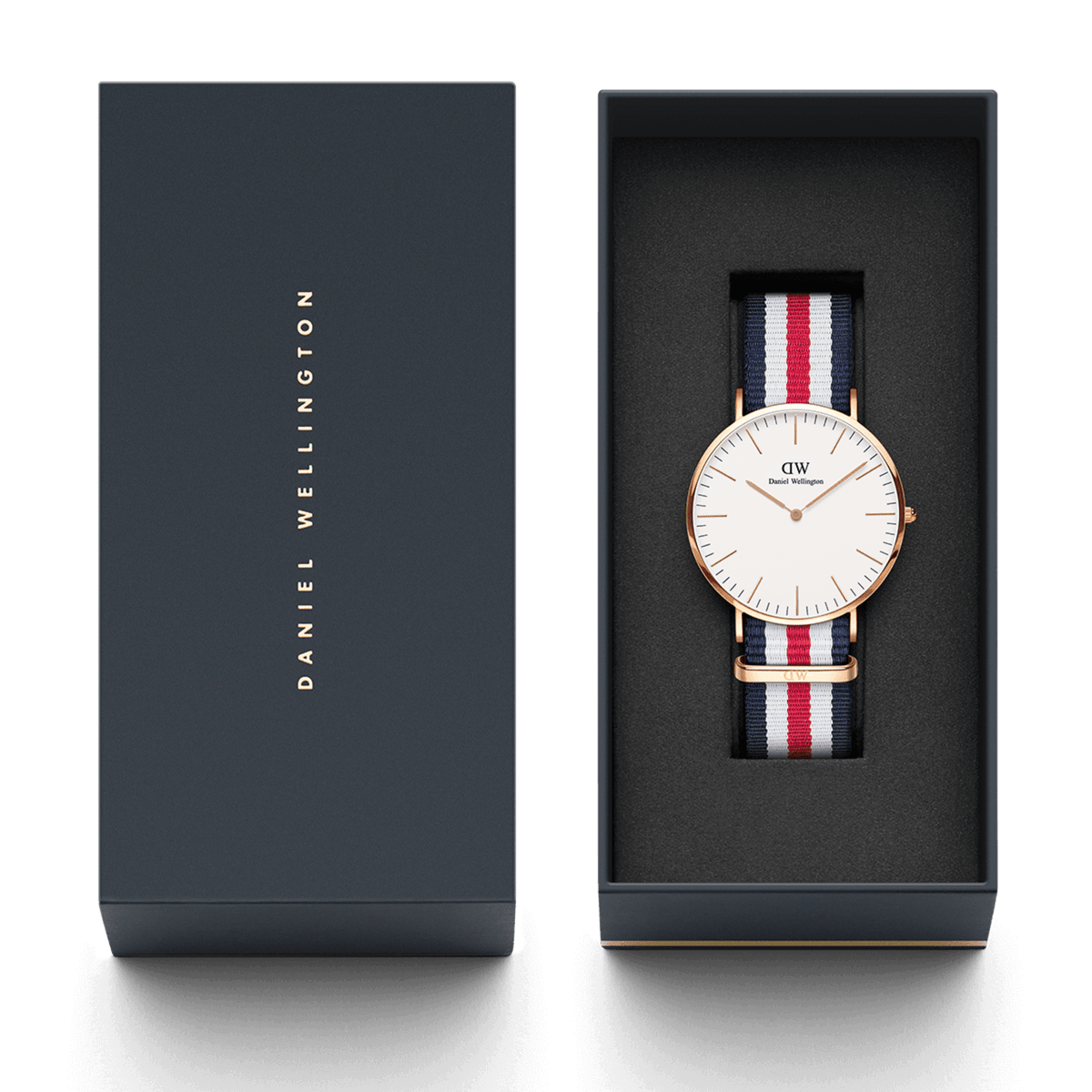 Canterbury Men s rose gold watch with NATO strap DW