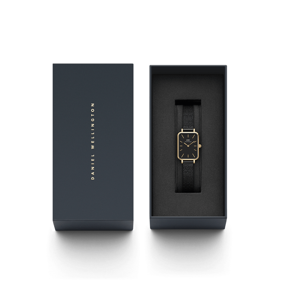 Quadro Pressed Ashfield - Gold and Black Watch | DW Quadro Pressed Ashfield - Gold and Black Watch | DW