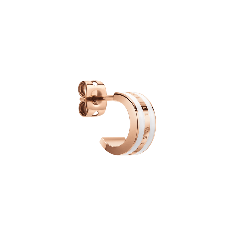 Emalie Earrings Rose Gold Satin White