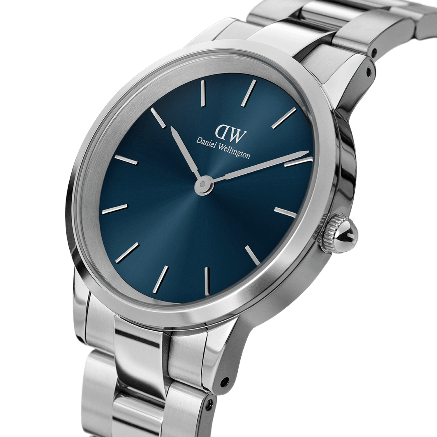 Iconic Link Arctic Silver watch with blue dial 32mm DW